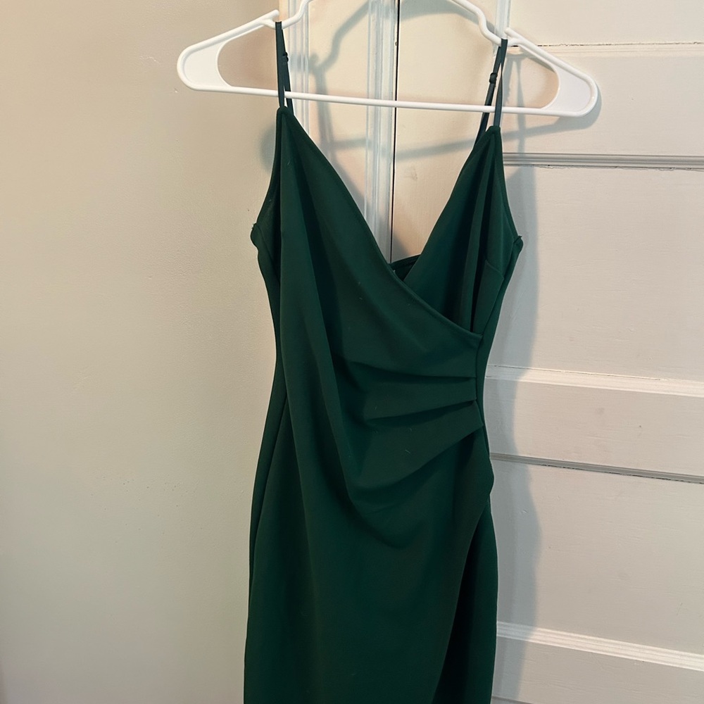 Elegant Green Draped Dress